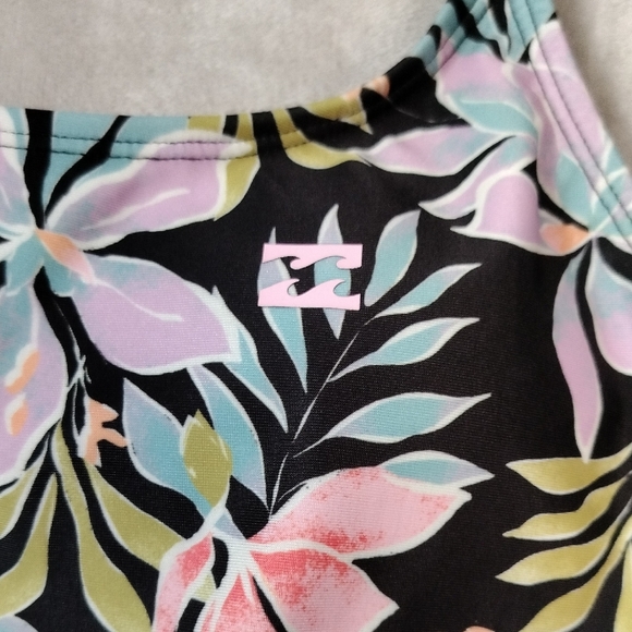 Billabong Black and Pink Floral One Piece Swimsuit NWT - Picture 9 of 14